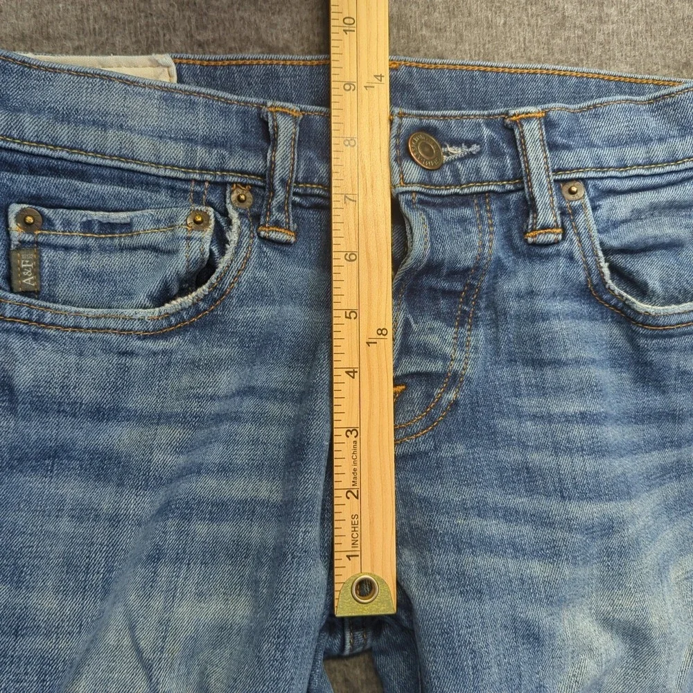 Abercrombie Fitch Jeans Mens 30x32 Blue Skinny Button Fly Casual Faded
